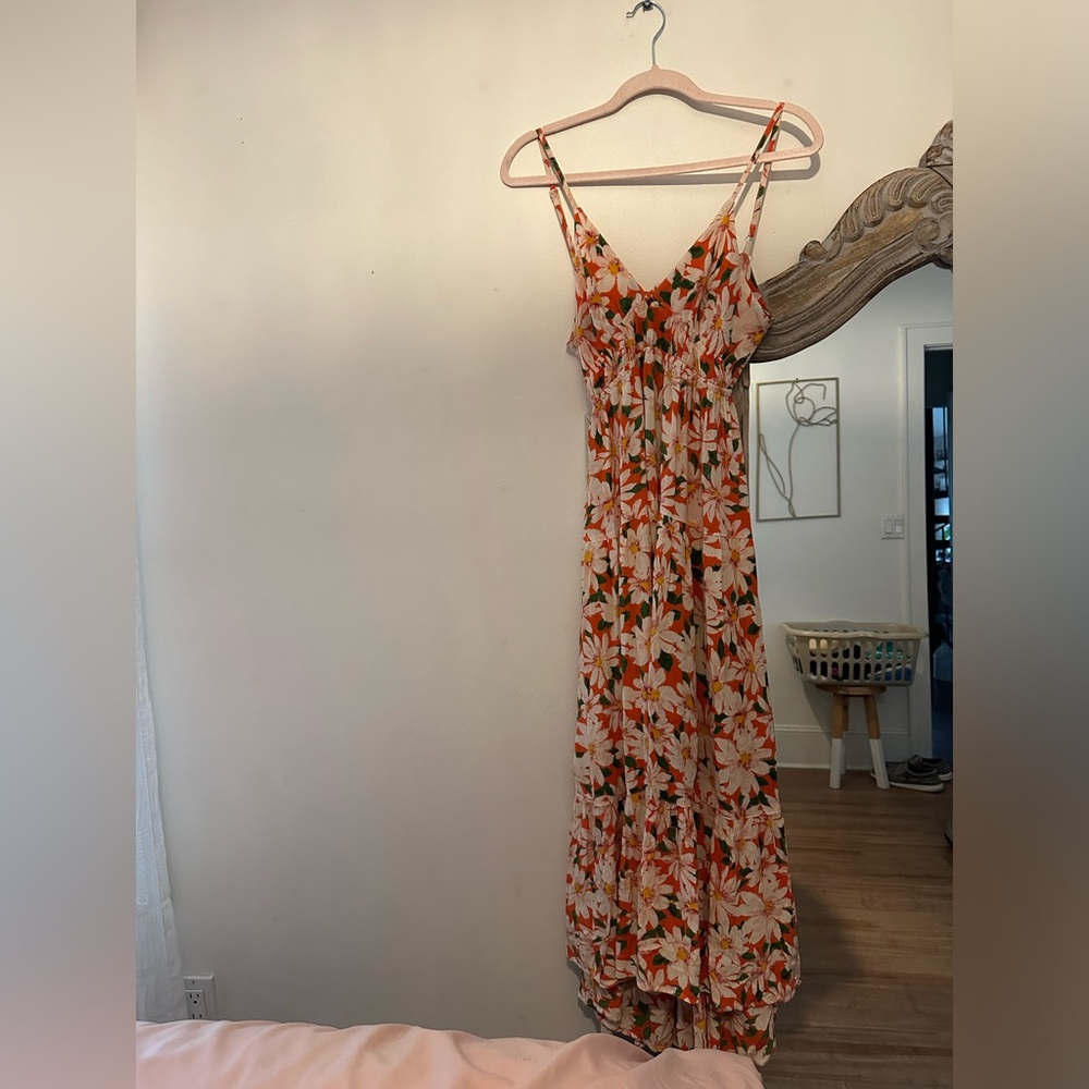 Angie Open Back Floral Maxi Dress